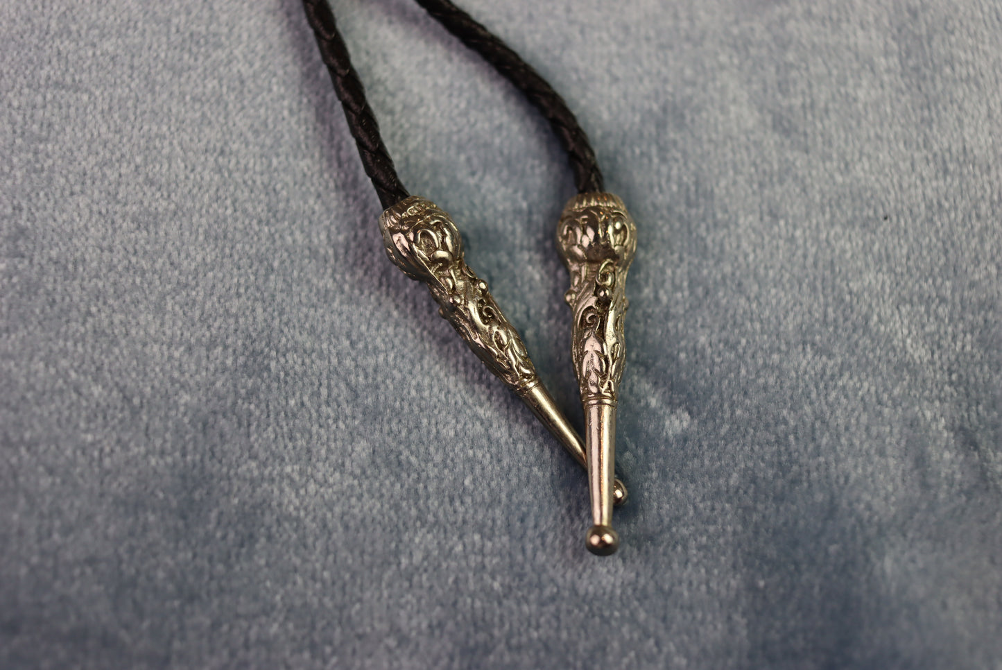 Vintage Large Stones and Metalwork Bolo Western Tie