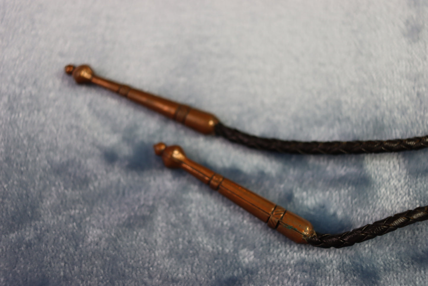 Vintage Circular Blue Tribal Bird Bolo Western Tie