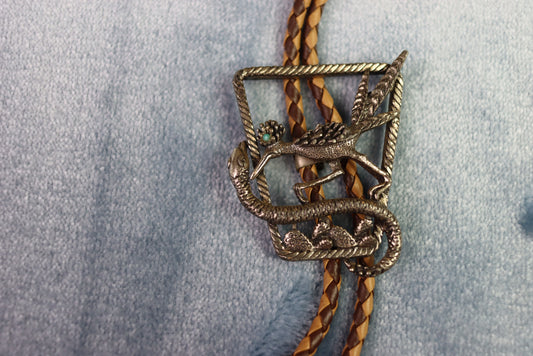 Vintage Road Runner and Snake Bolo Western Tie