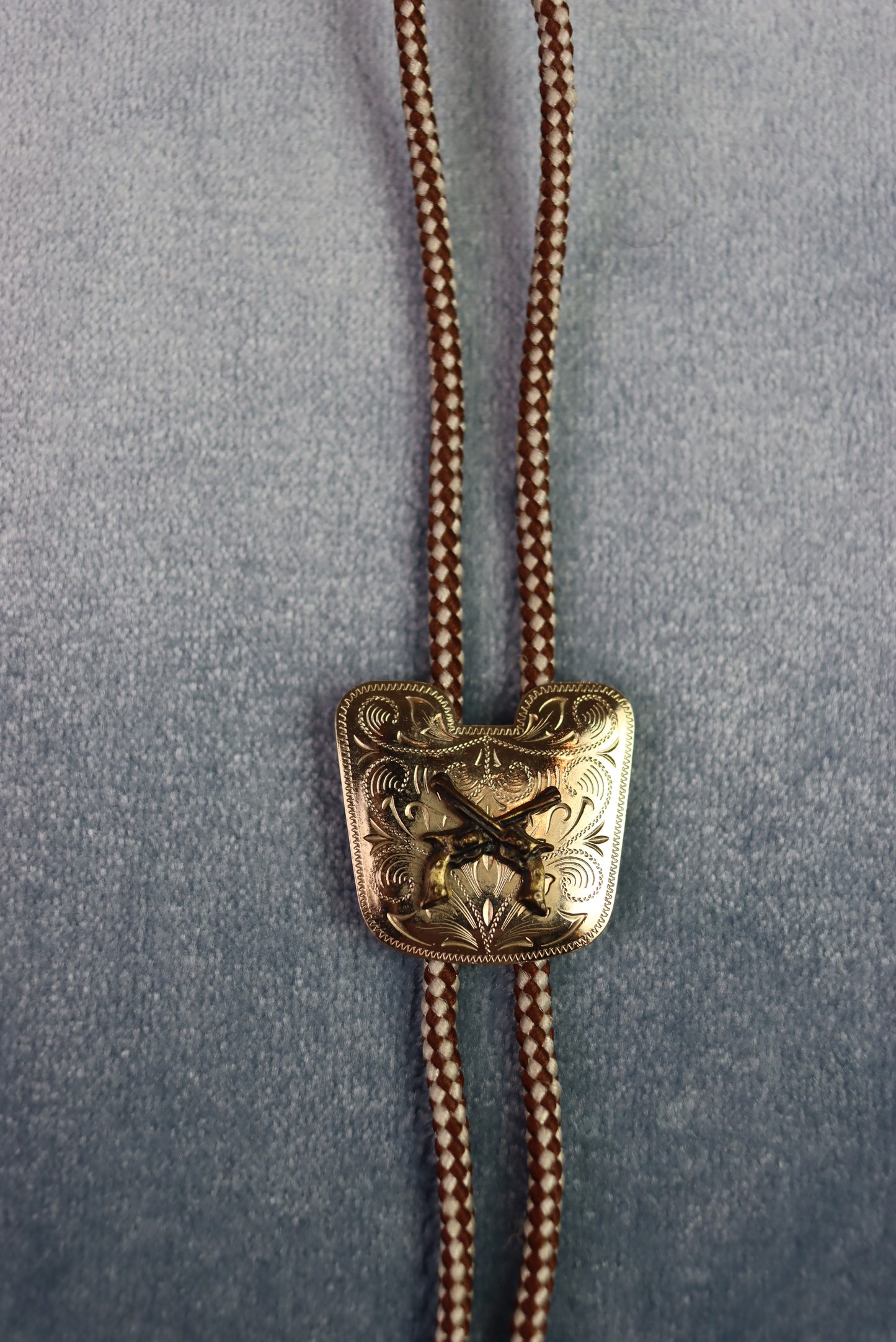 Vintage Crossed Pistols Bolo Western Tie