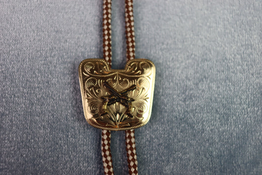 Vintage Crossed Pistols Bolo Western Tie