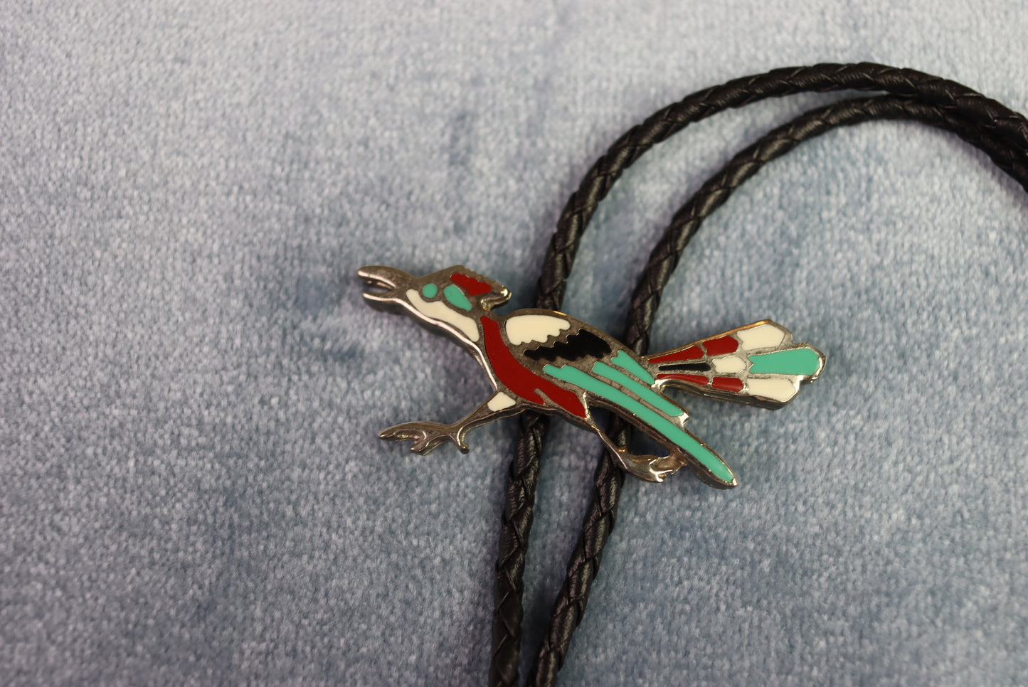 Vintage Enamel Road Runner Bolo Western Tie