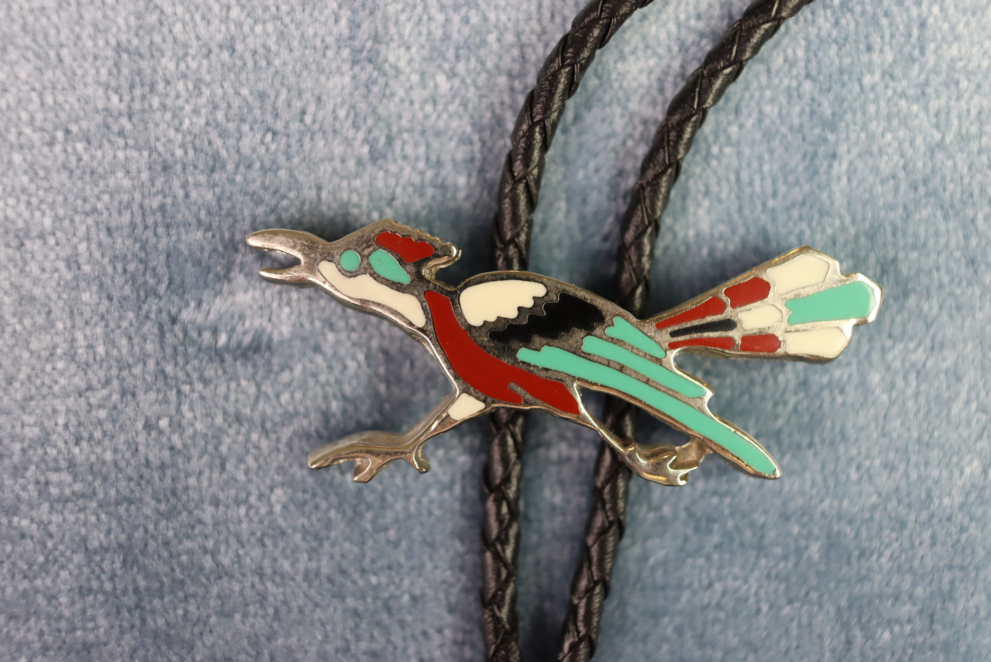 Vintage Enamel Road Runner Bolo Western Tie