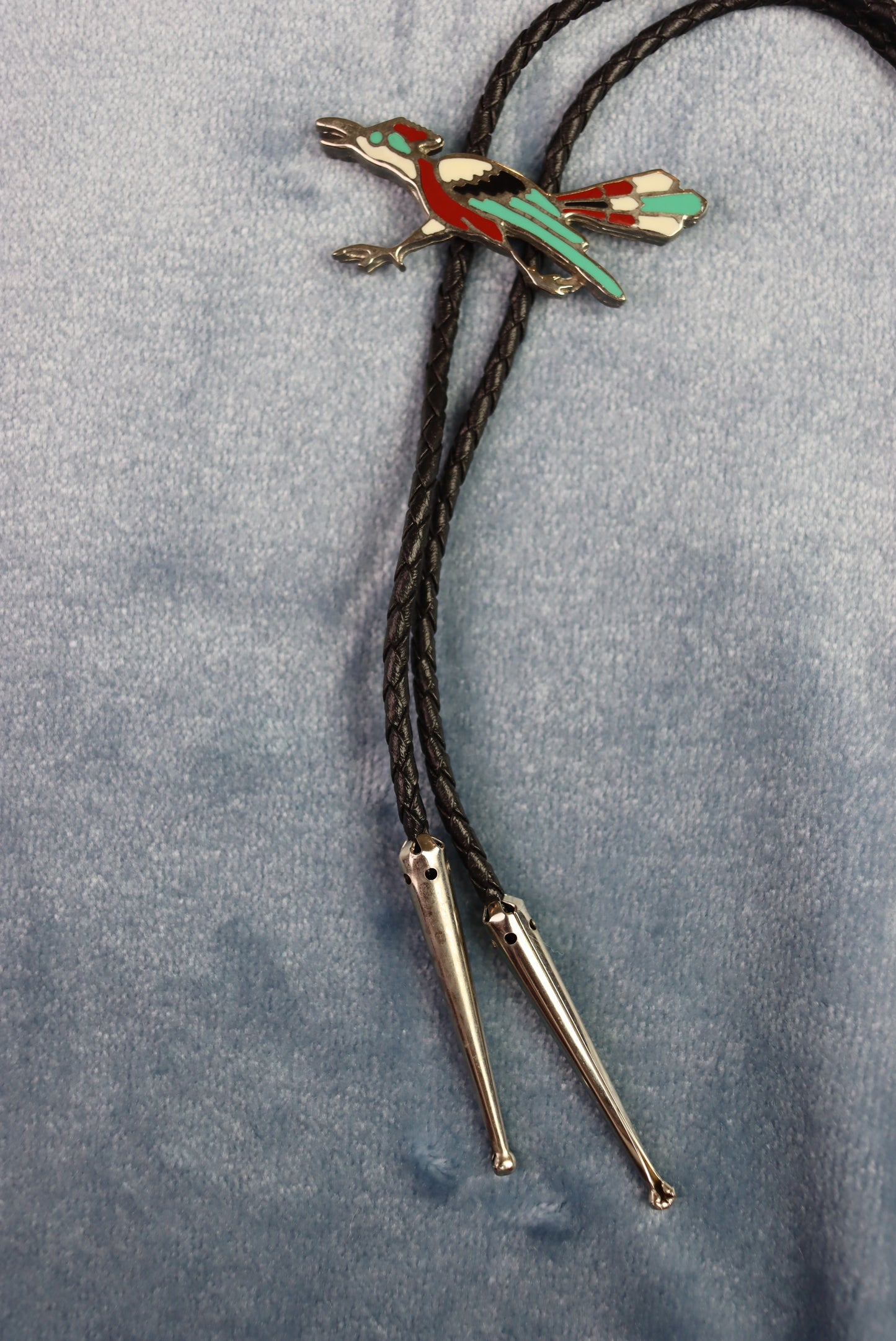 Vintage Enamel Road Runner Bolo Western Tie