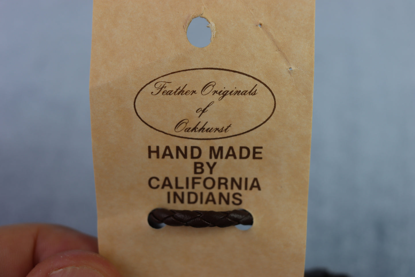 Vintage New Dead Stock Handmade California Indian Feather Bolo Western Tie