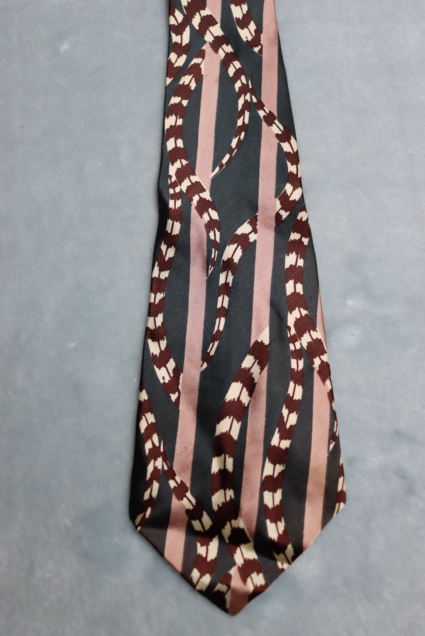 Vintage Elasto Merritt Cravats Stripes and Swirls 1940s Swing Tie