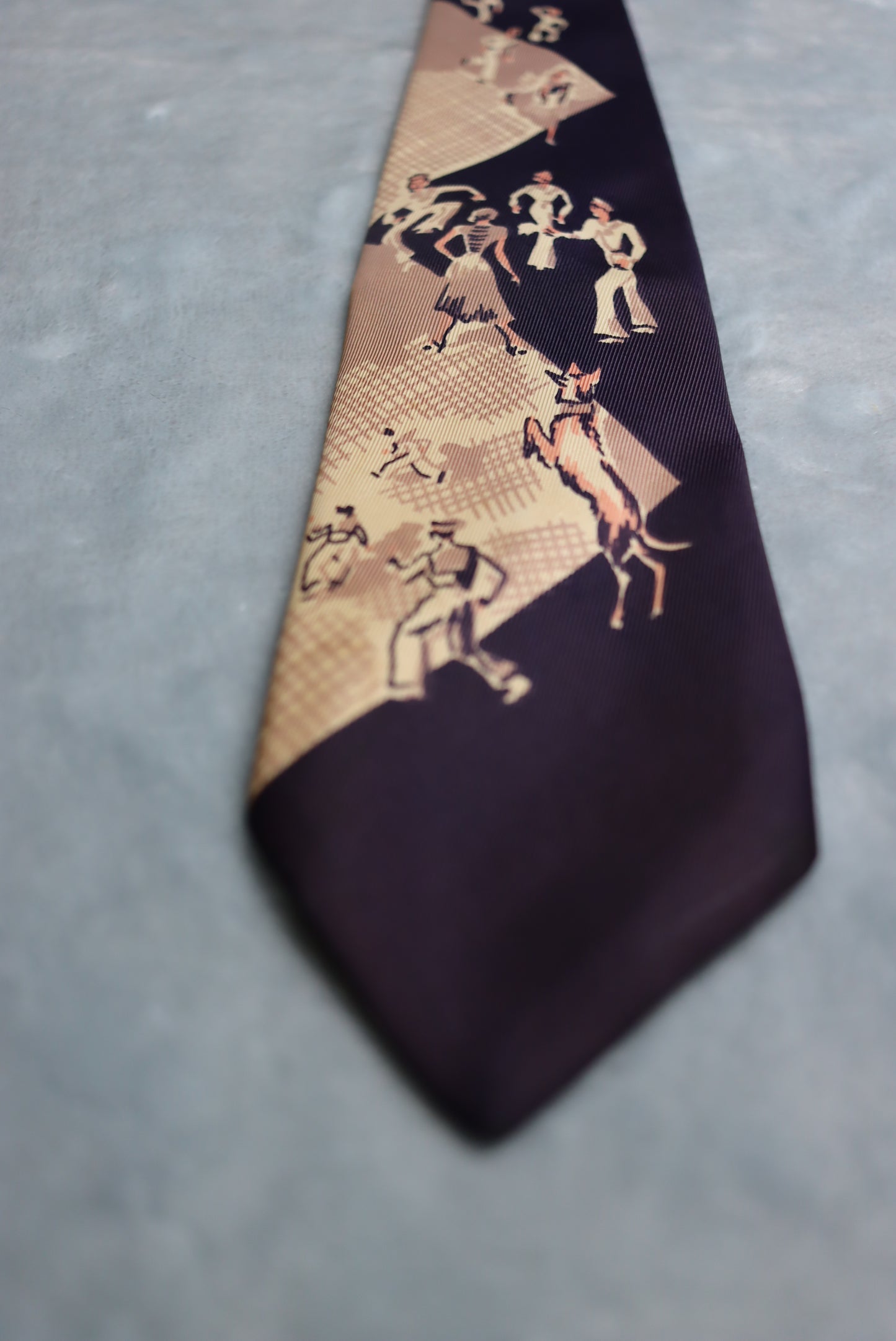 Vintage Navy Sailors Dancers and a Dog 1950s Tie