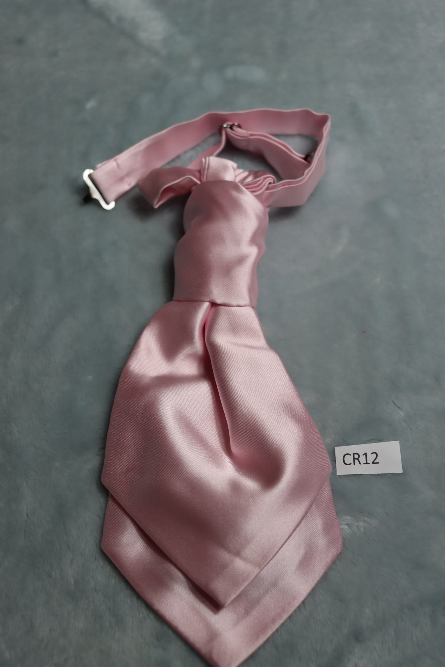 Vintage pre-tied light pink satin wedding cravat
