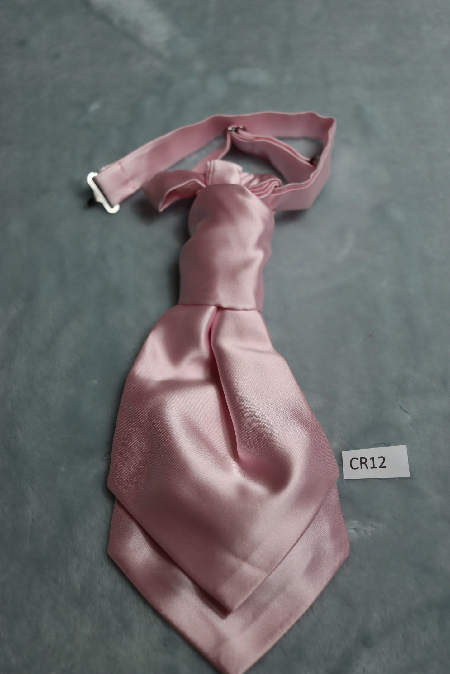 Vintage pre-tied light pink satin wedding cravat