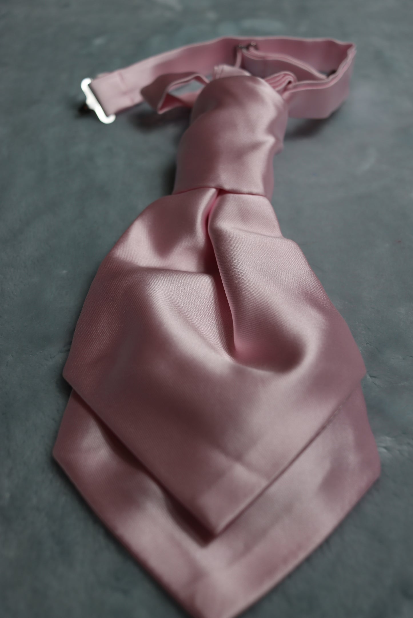 Vintage pre-tied light pink satin wedding cravat