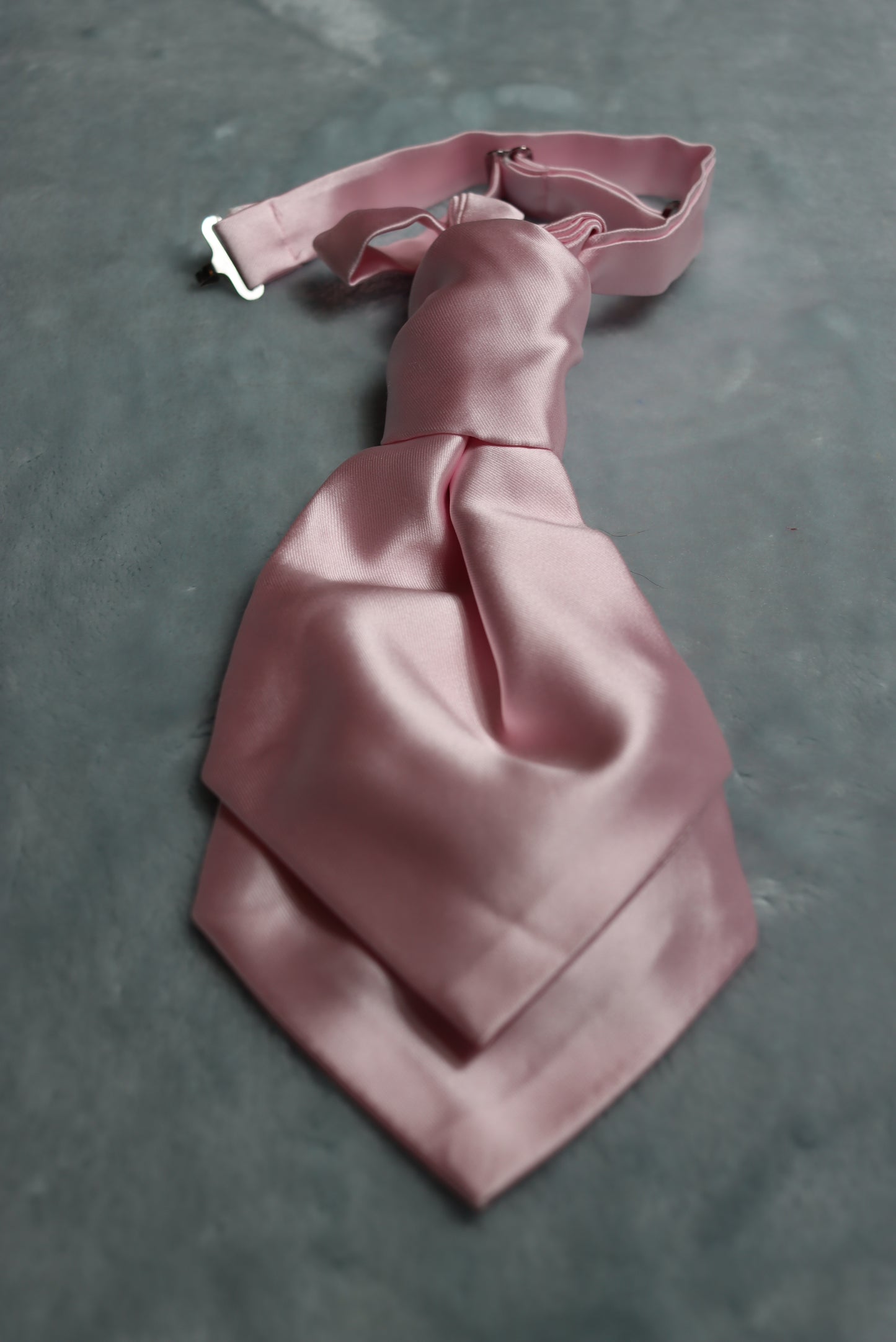 Vintage pre-tied light pink satin wedding cravat