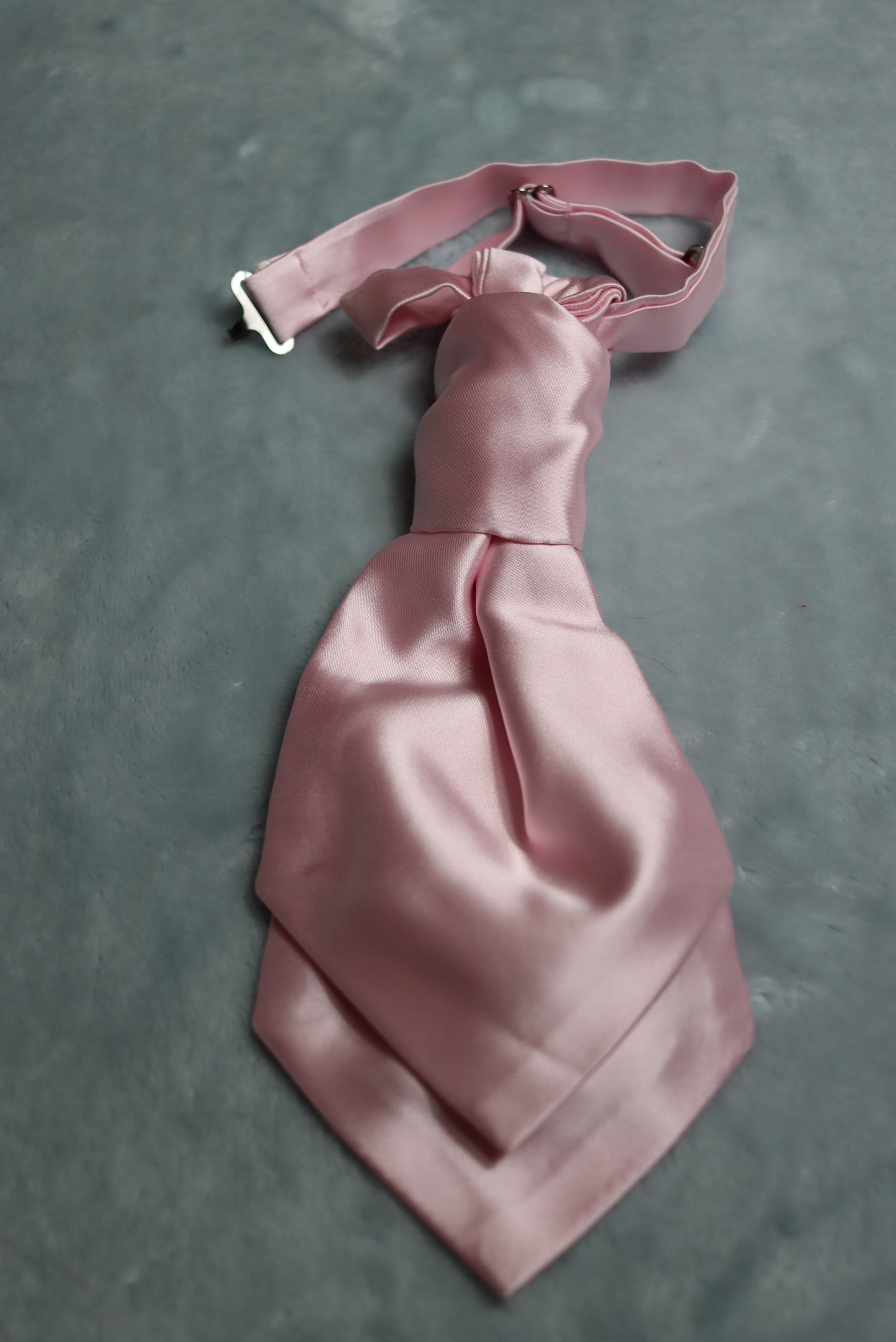 Vintage pre-tied light pink satin wedding cravat