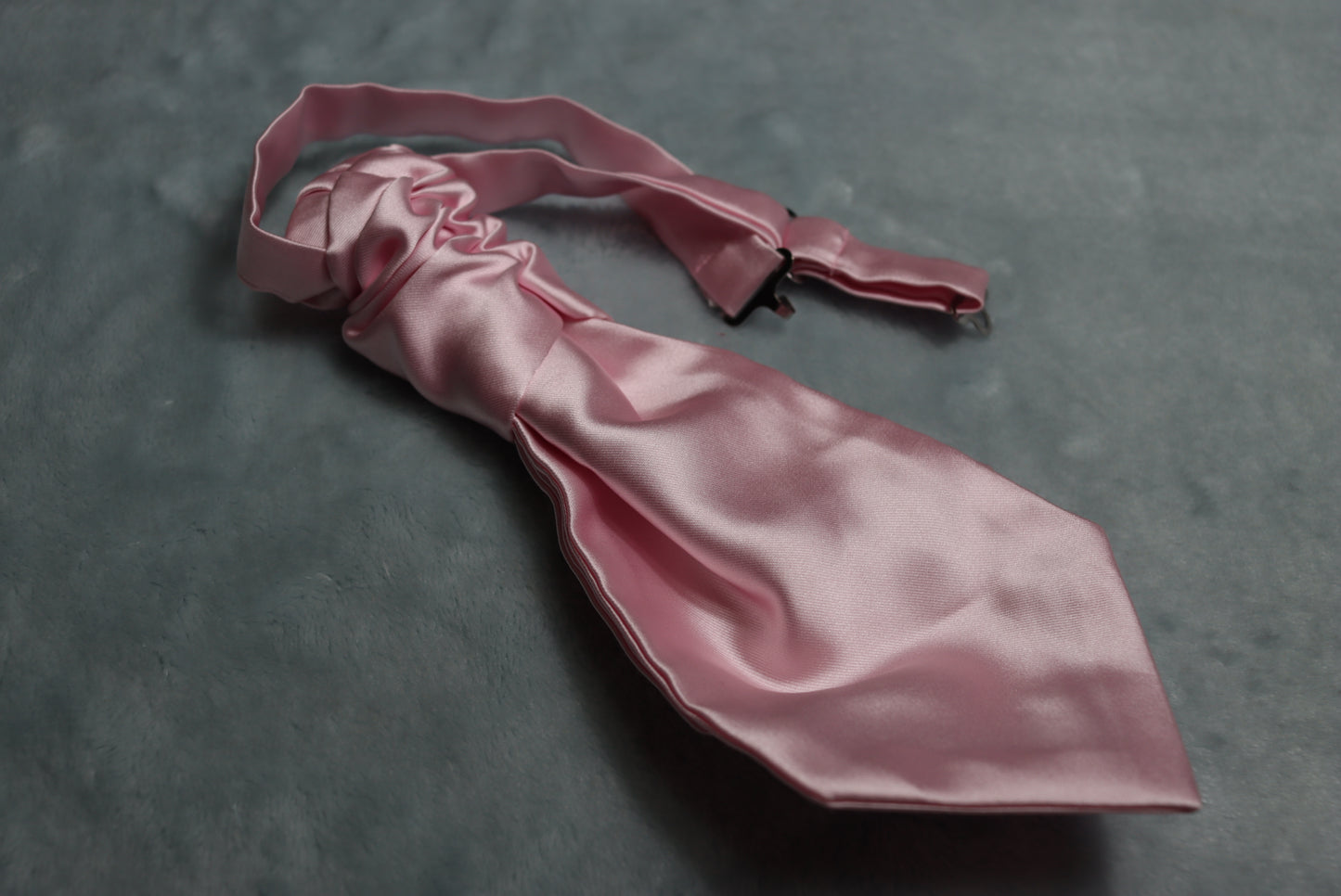 Vintage pre-tied light pink satin wedding cravat