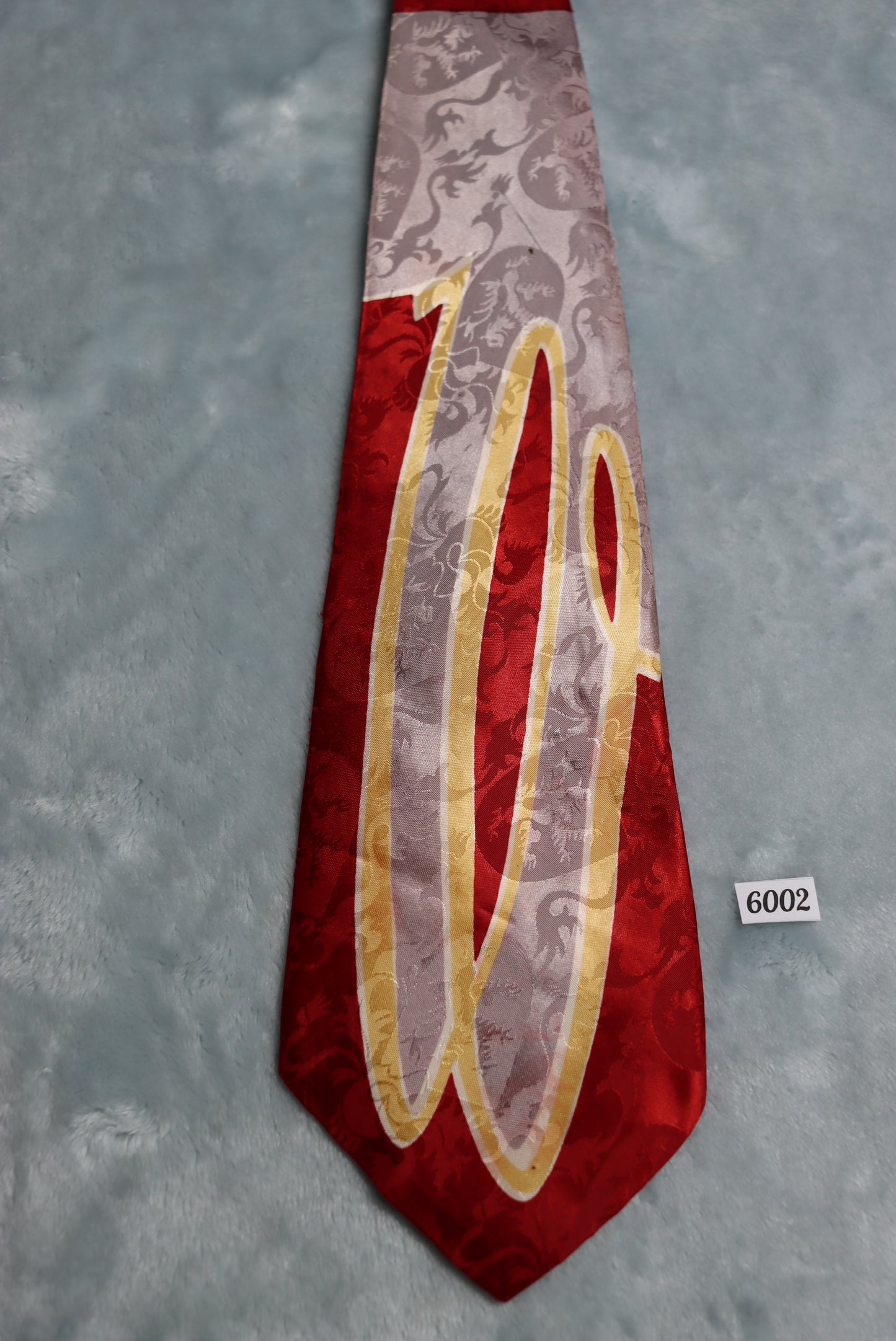 Vintage 1940s/50s Haband Burgundy Grey Cream Swing Tie