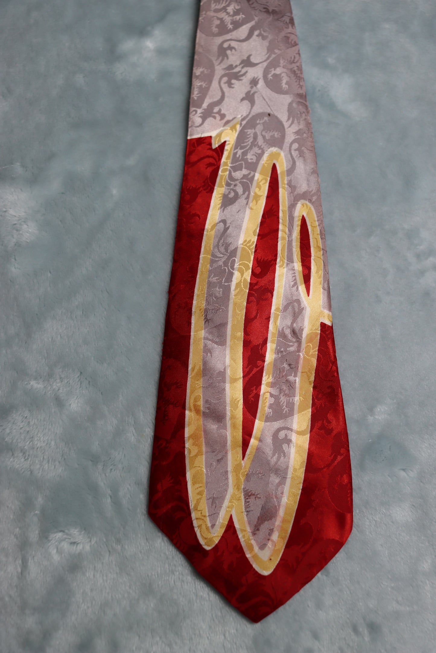 Vintage 1940s/50s Haband Burgundy Grey Cream Swing Tie