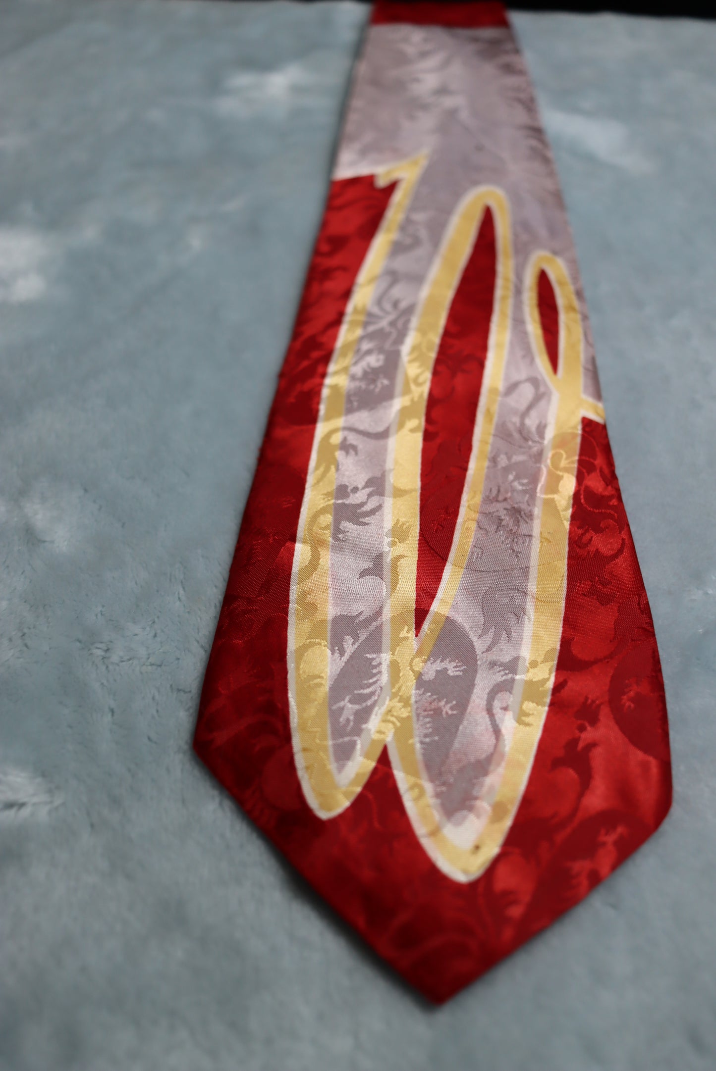 Vintage 1940s/50s Haband Burgundy Grey Cream Swing Tie