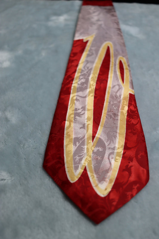 Vintage 1940s/50s Haband Burgundy Grey Cream Swing Tie