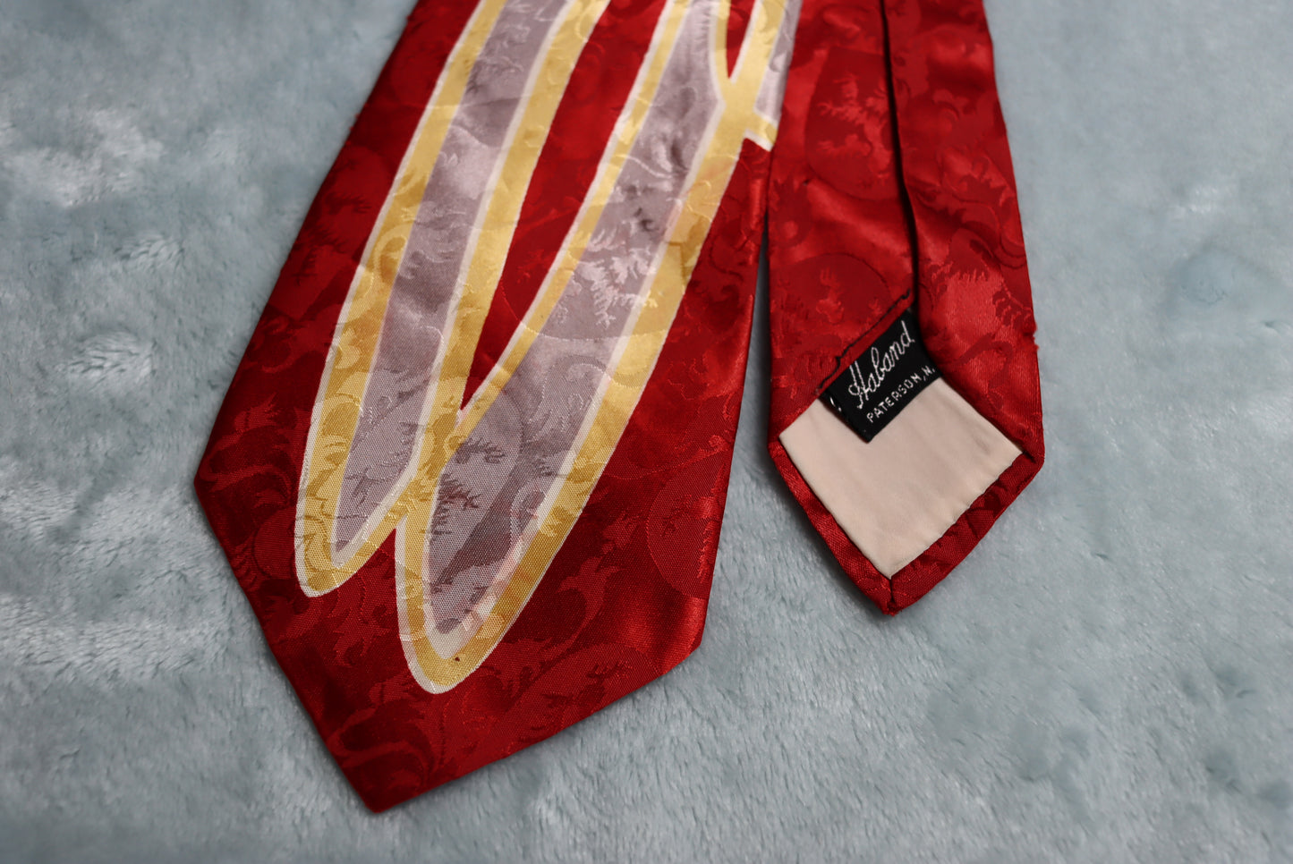 Vintage 1940s/50s Haband Burgundy Grey Cream Swing Tie