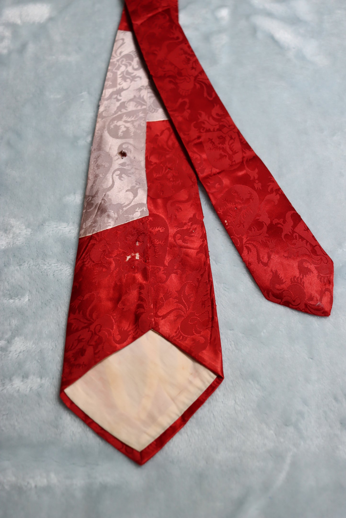 Vintage 1940s/50s Haband Burgundy Grey Cream Swing Tie