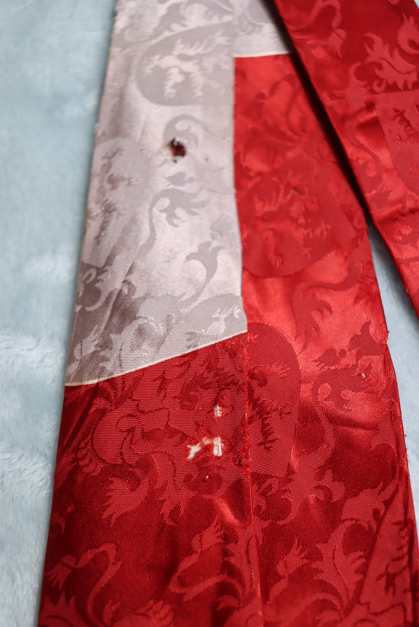 Vintage 1940s/50s Haband Burgundy Grey Cream Swing Tie