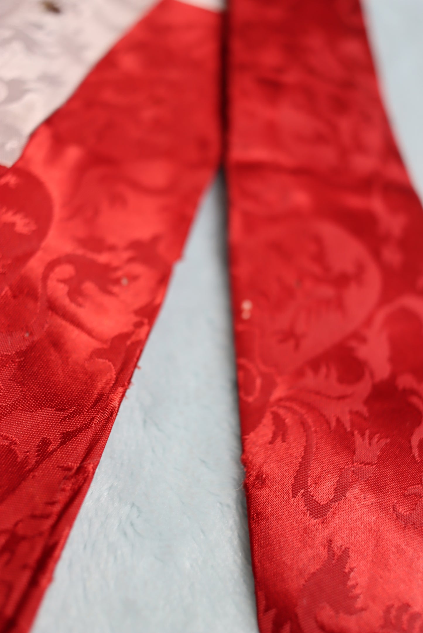 Vintage 1940s/50s Haband Burgundy Grey Cream Swing Tie