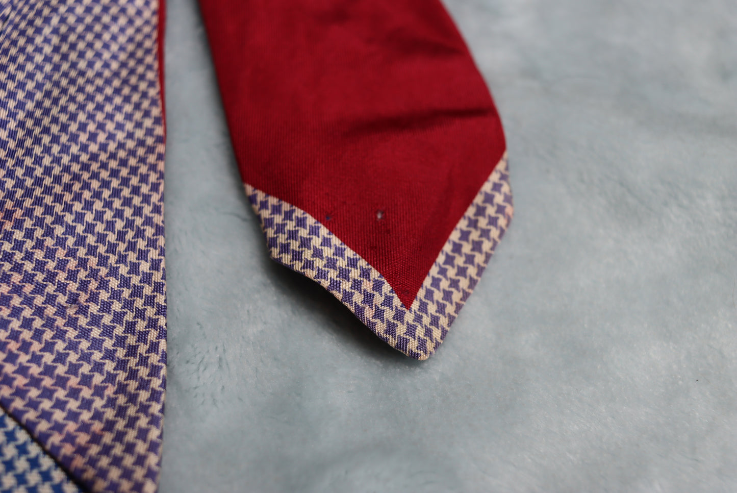 Vintage 1940s/50s Beau Brummell Red with Blue White Check Swing Tie