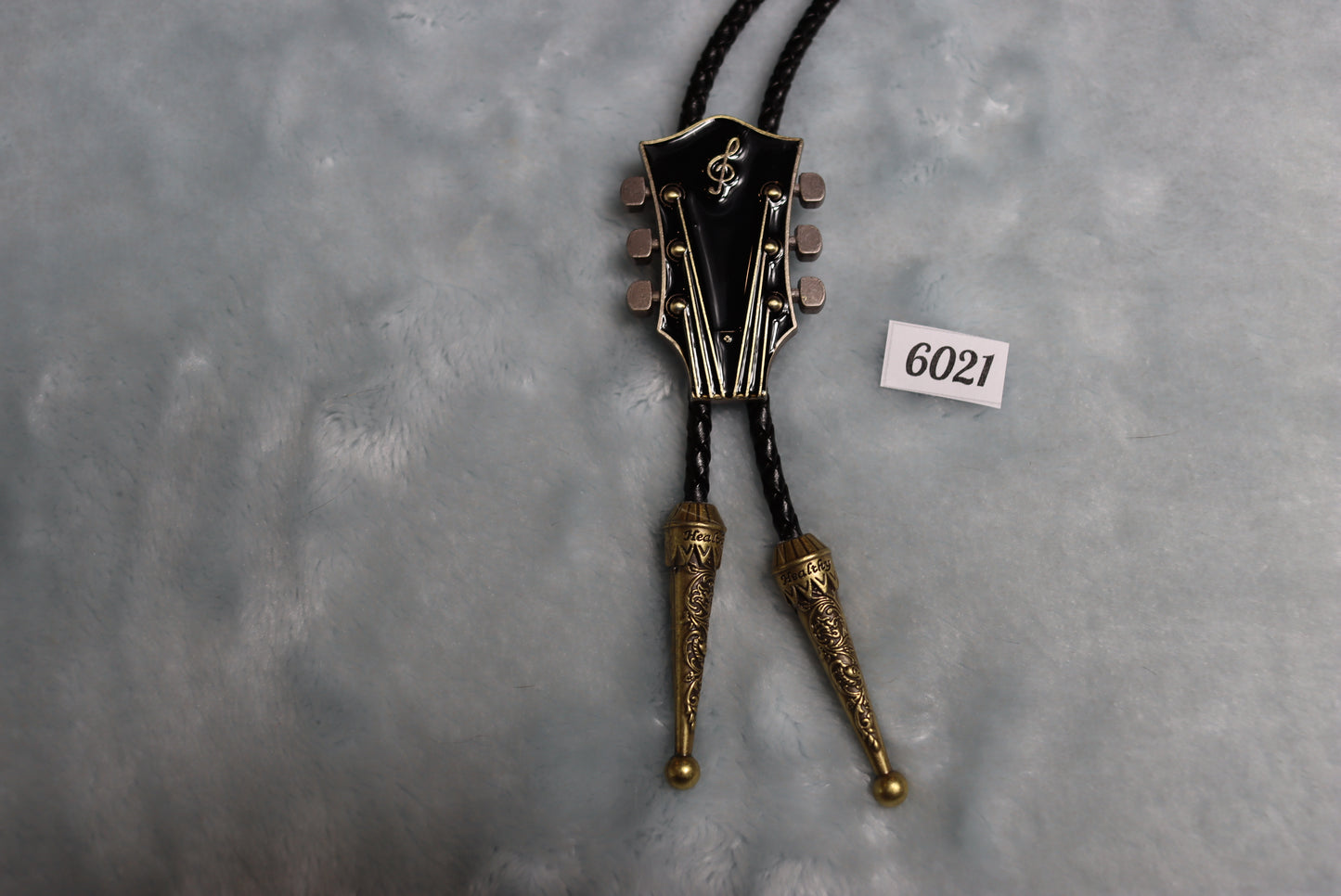 Treble Clef Music Guitar Headstock Bolo Western Tie