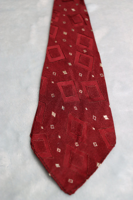 Vintage 1930s/40s Argo Classic Claret Diamonds Swing Tie