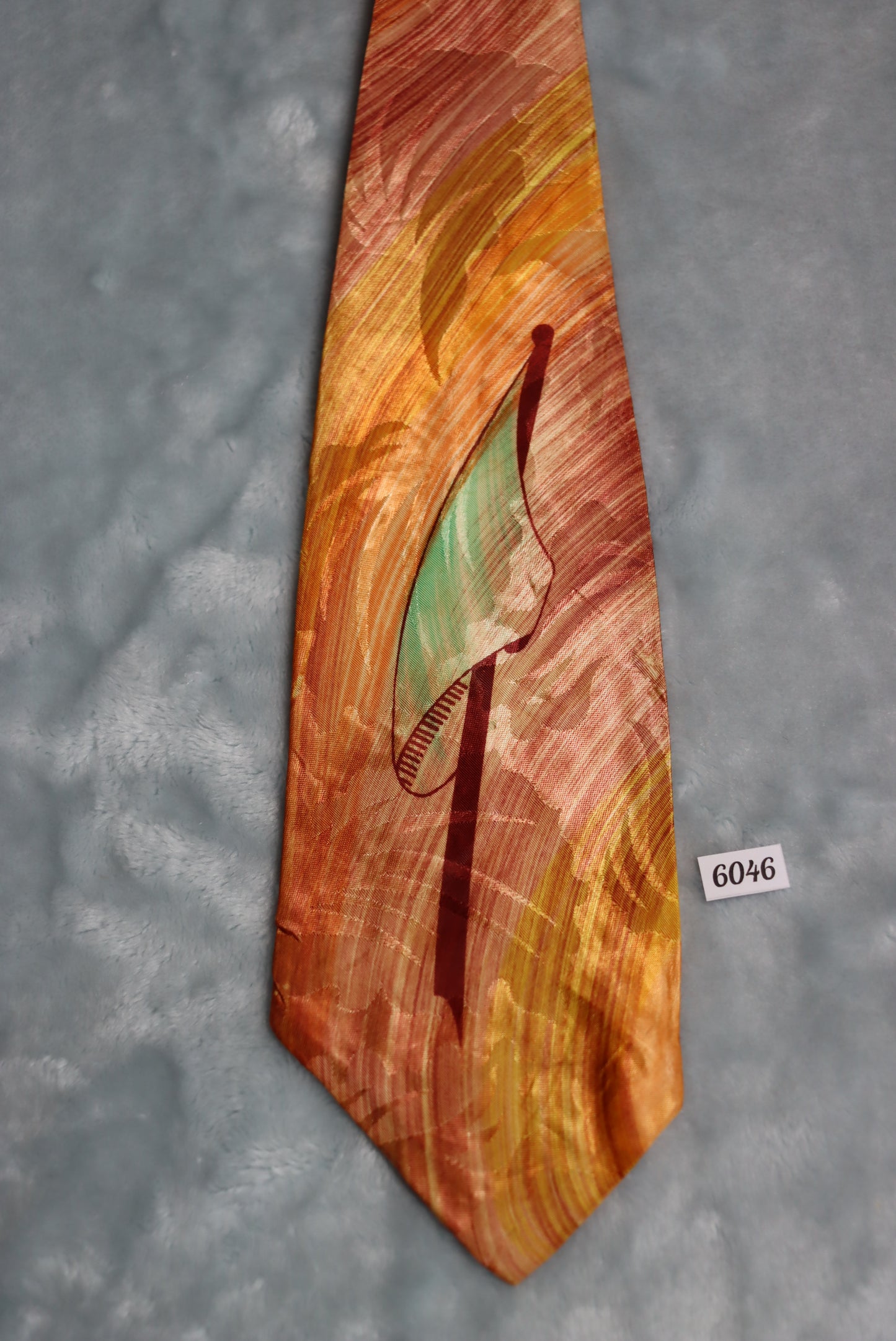 Vintage Individually Hand Painted Flag Golf 1940s/50s Swing Tie