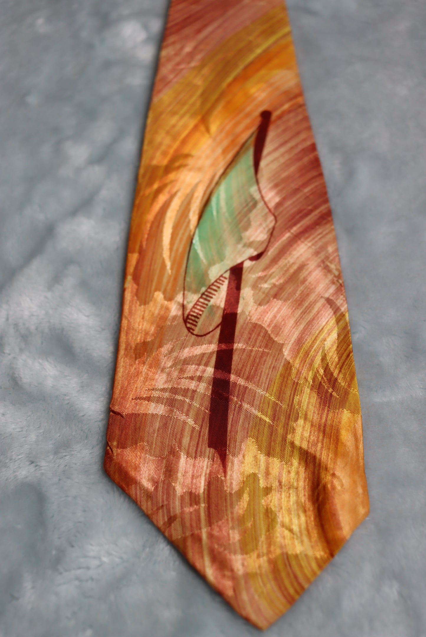 Vintage Individually Hand Painted Flag Golf 1940s/50s Swing Tie