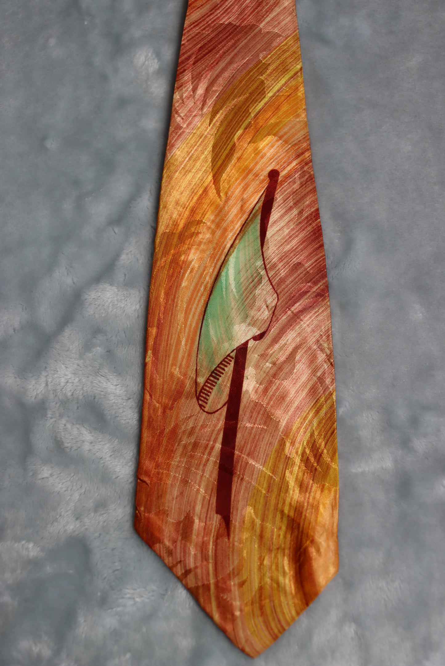 Vintage Individually Hand Painted Flag Golf 1940s/50s Swing Tie