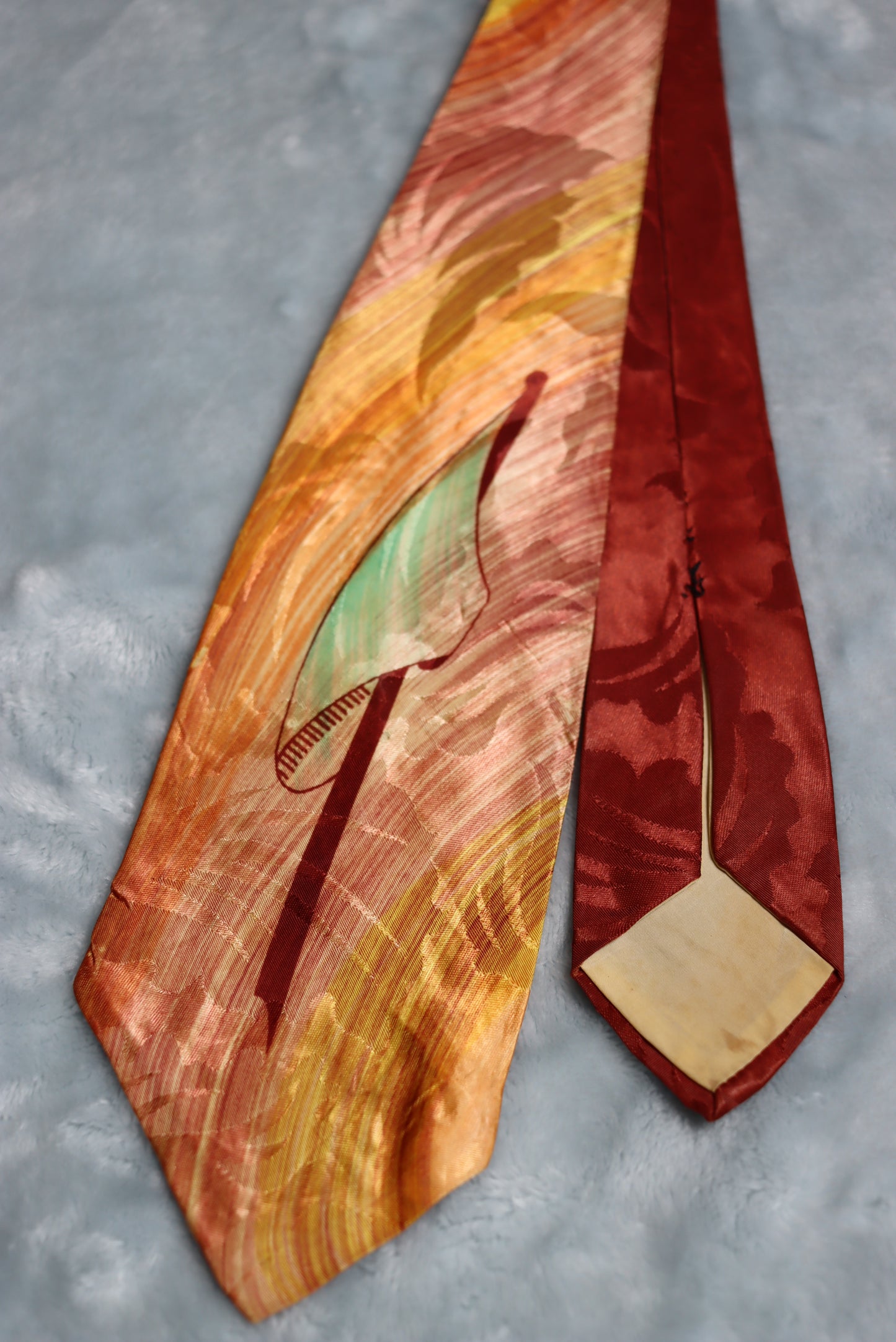 Vintage Individually Hand Painted Flag Golf 1940s/50s Swing Tie