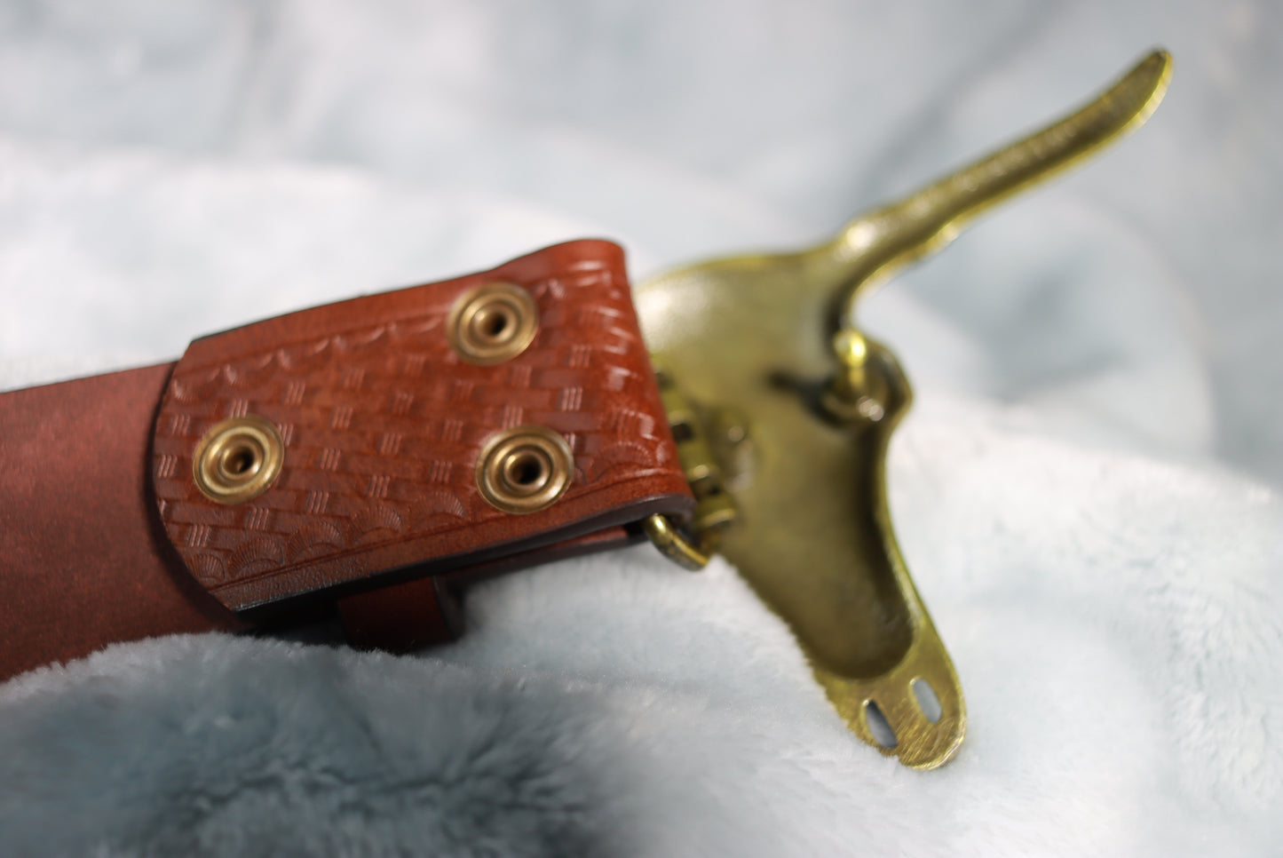 Large Gold Steer Skull Buckle Western Cowboy Belt