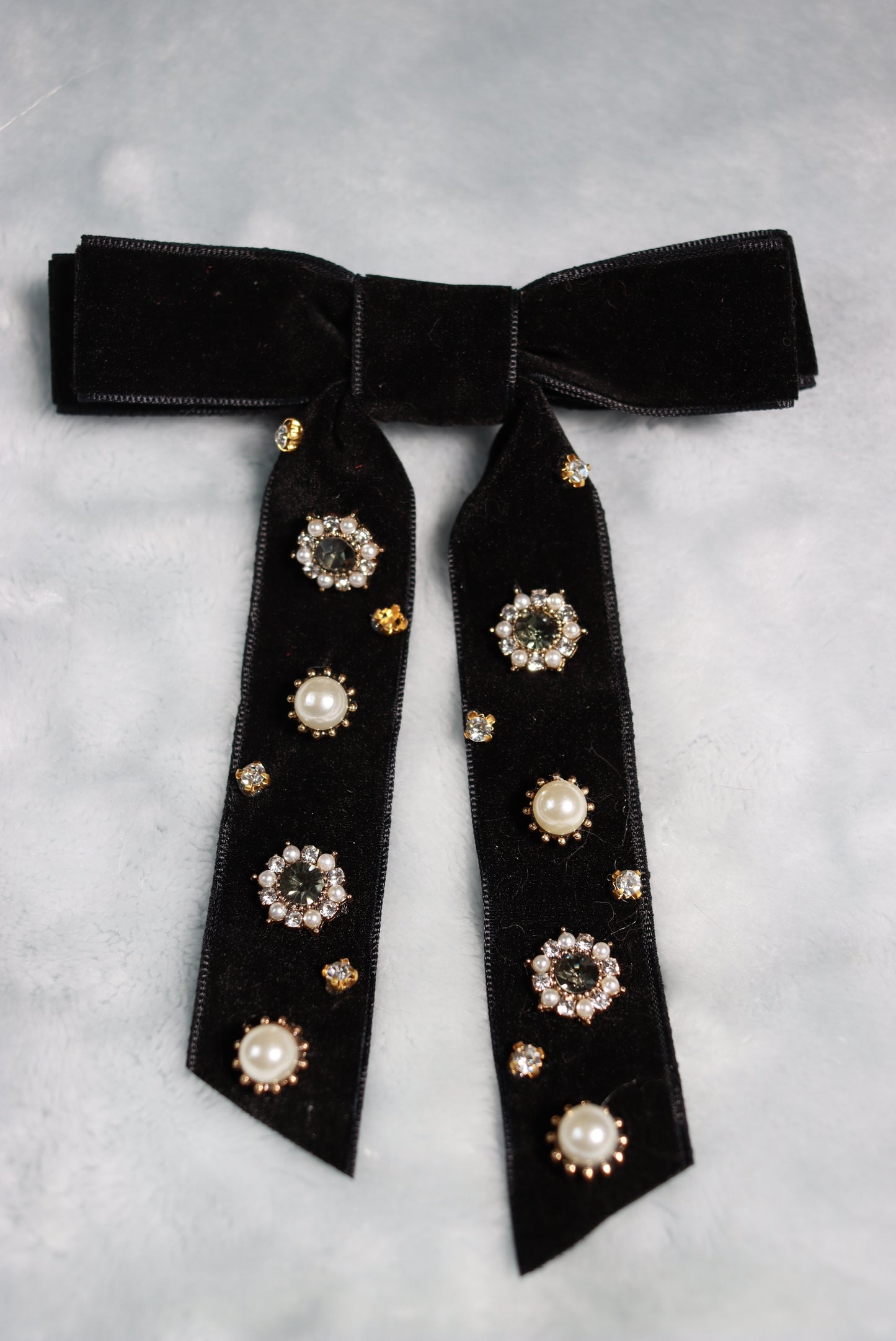 Black Velvet Jewelled Western Cowboy Kentucky Square Dance Bow Tie