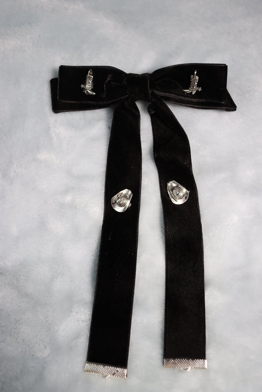 Black Velvet Hats and Boots Western Cowboy Kentucky Square Dance Bow Tie