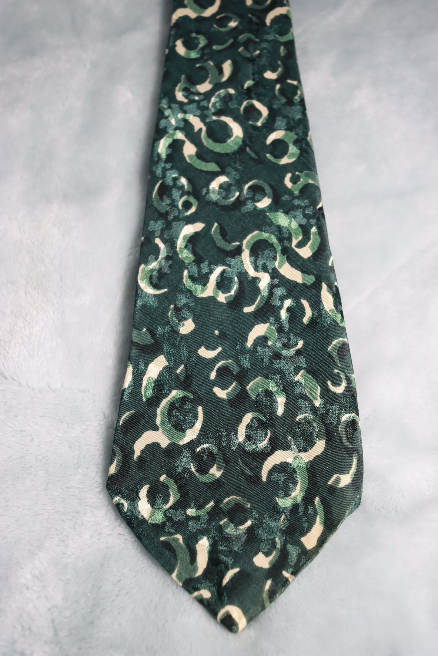 Vintage Green Hand Tailored Rose Department Store Tie 1940s/50s