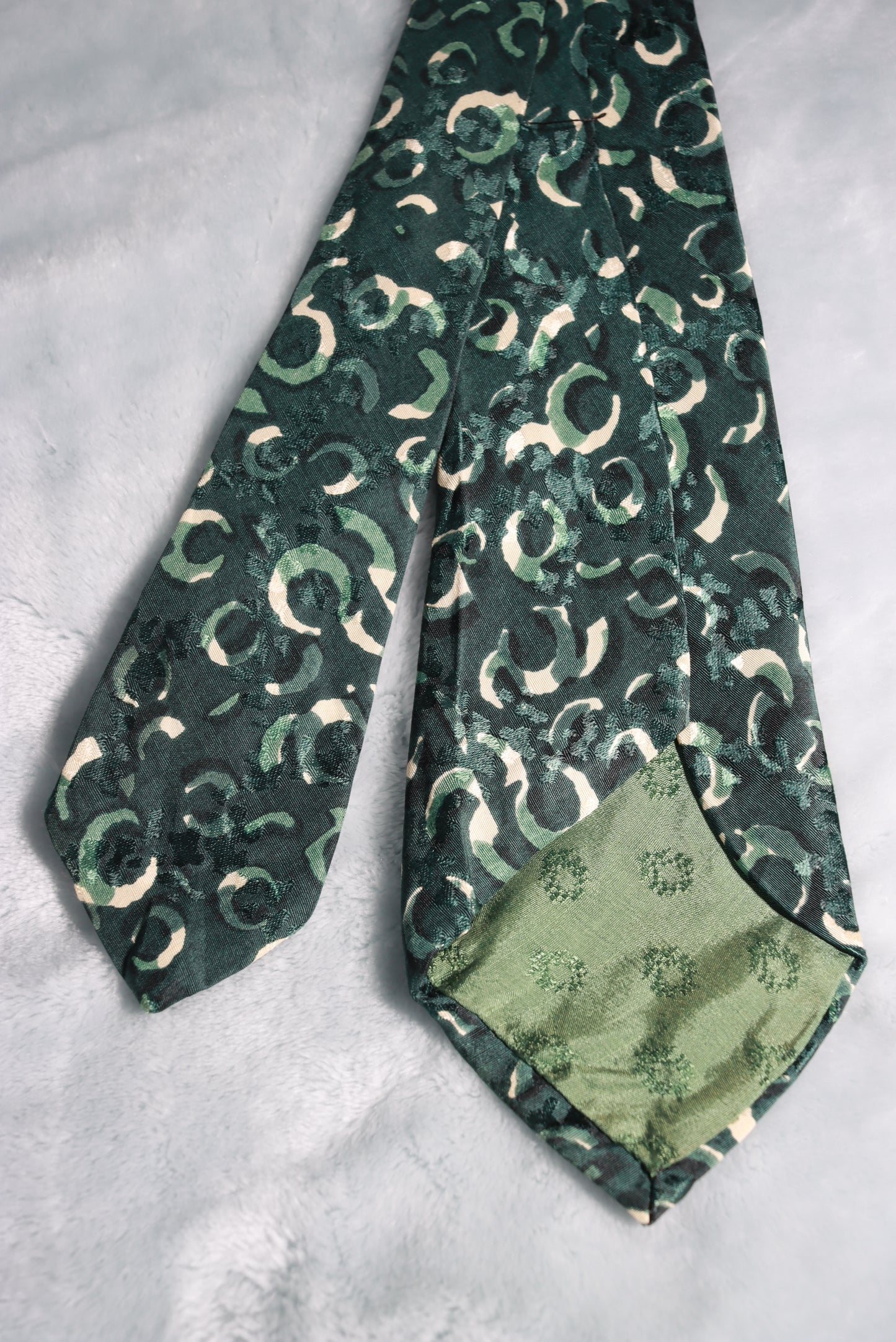 Vintage Green Hand Tailored Rose Department Store Tie 1940s/50s