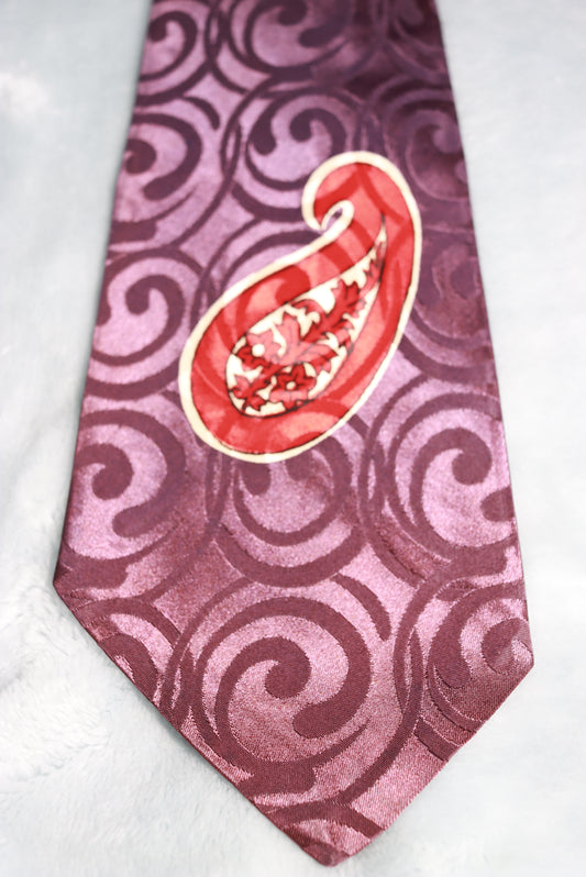 Vintage Purple and Red Paisley Patch  Swing Tie 1940s/50s