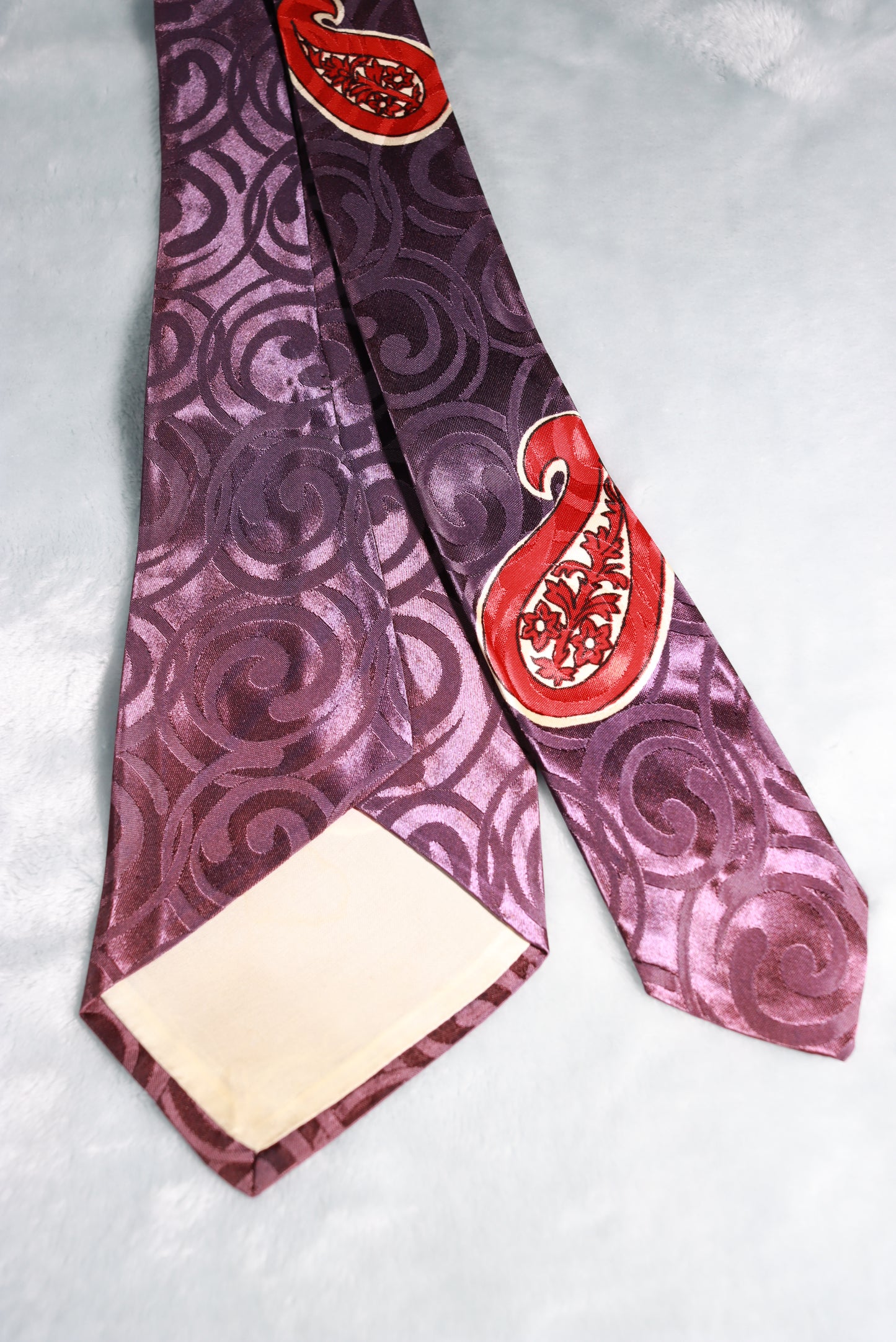 Vintage Purple and Red Paisley Patch Swing Tie 1940s/50s