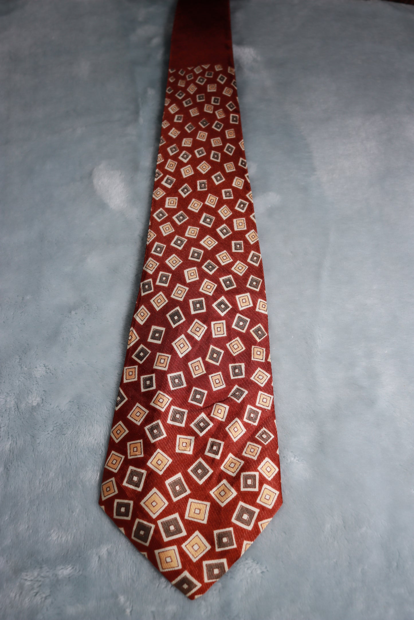 Vintage Brown Confetti Squares Pattern Swing Tie 1940s/50s