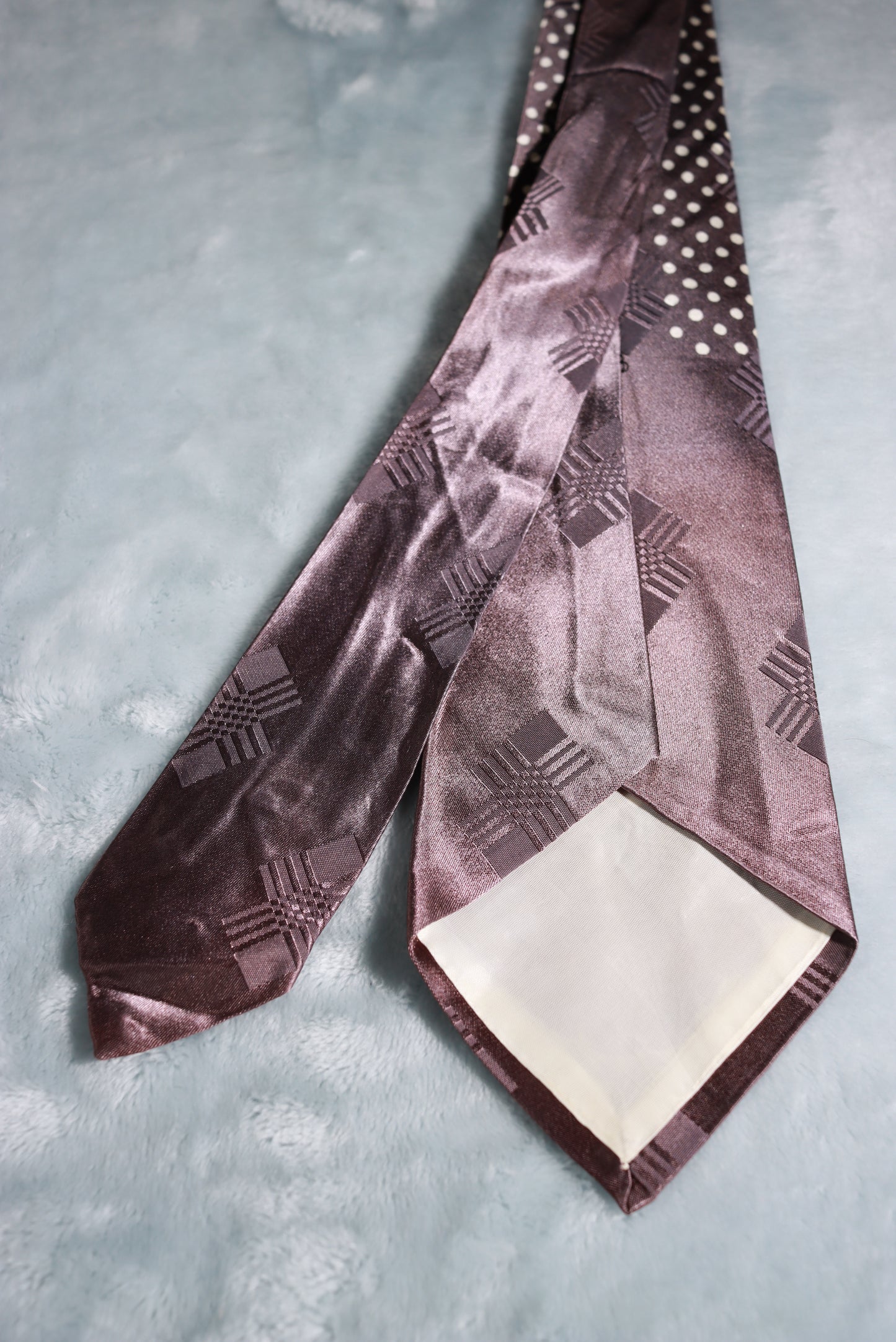 Vintage Grey Jacquard Autumn Leaves Swing Tie 1940s/50s