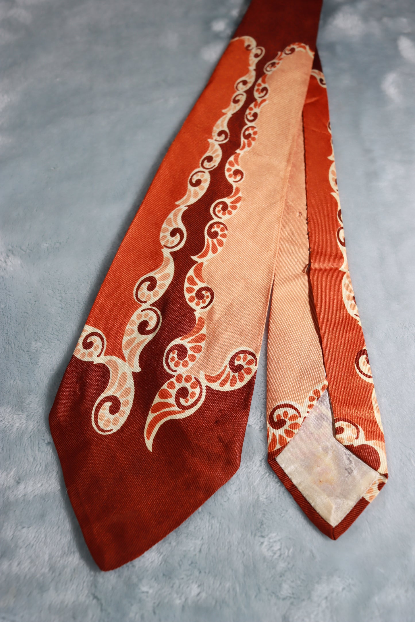 Vintage Brown and Peaches Swing Tie 1940s/50s