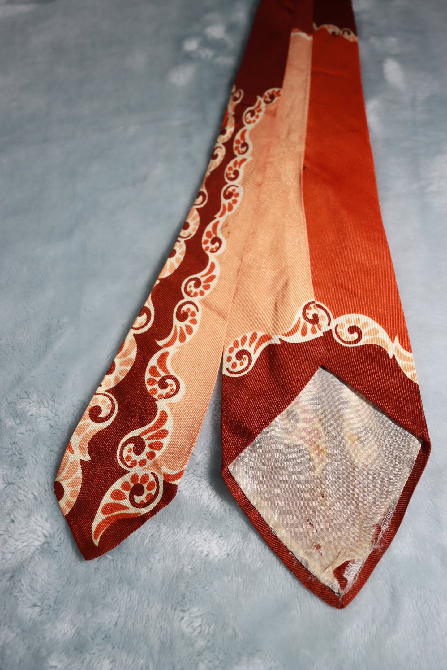 Vintage Brown and Peaches Swing Tie 1940s/50s