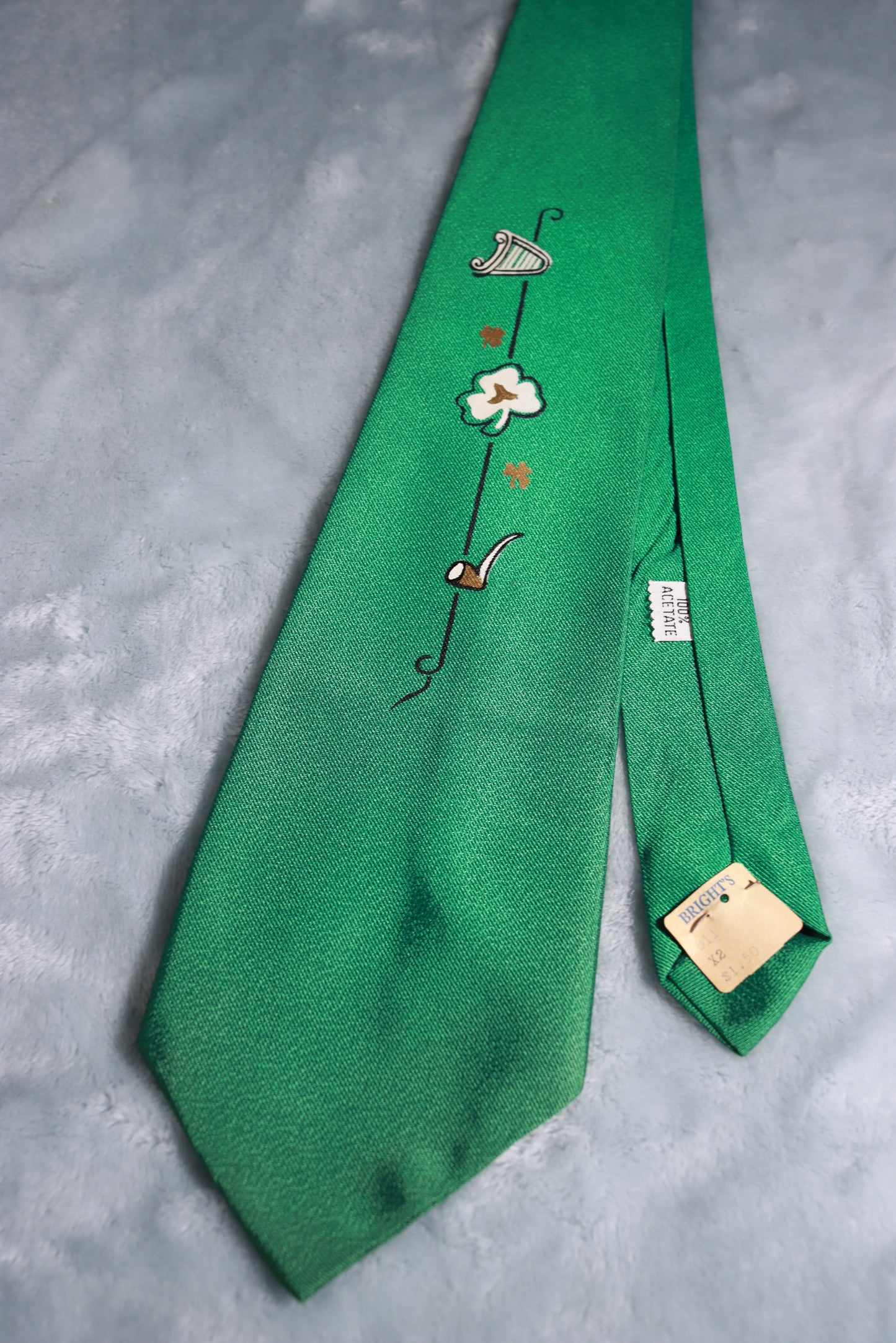 Vintage Green Irish St. Patrick's Day Tie 1960s/70s