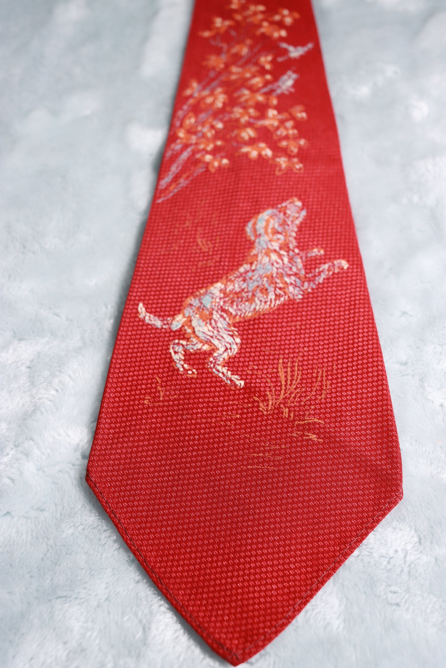 Vintage Towncraft Dog Chasing Birds Swing Tie 1940s/50s