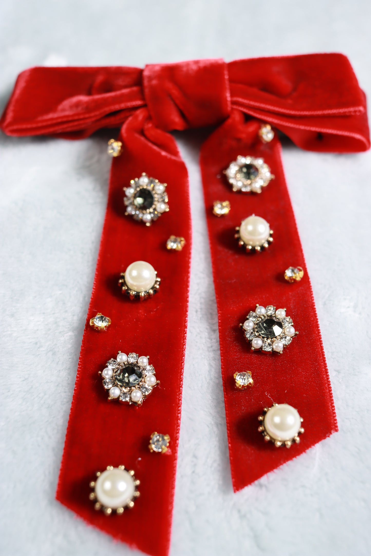 Red Jewelled Velvet Western Cowboy Kentucky Square Dance Bow Tie