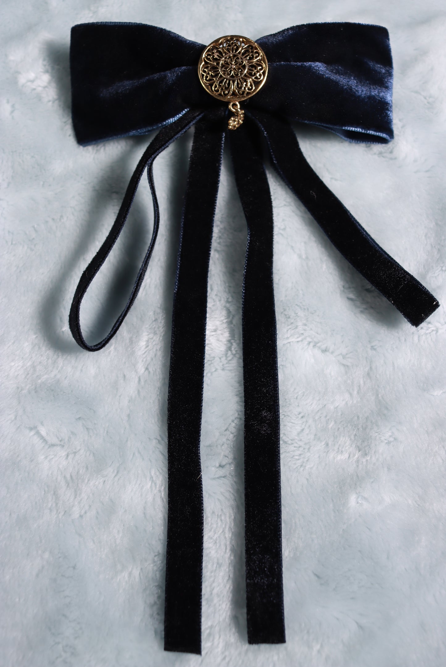 New Navy Velvet Drop Loop Western Kentucky String Bow Tie
