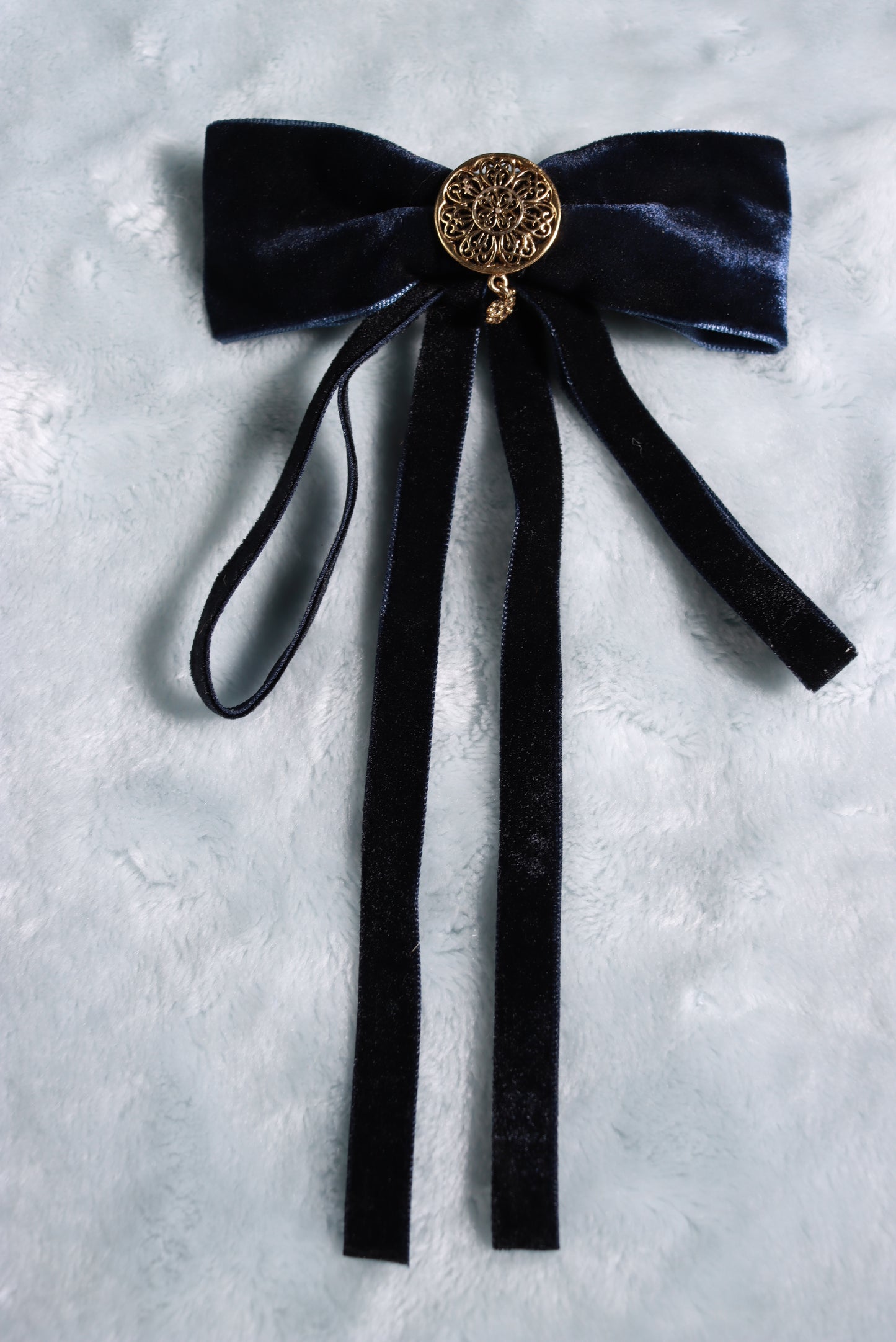 New Navy Velvet Drop Loop Western Kentucky String Bow Tie