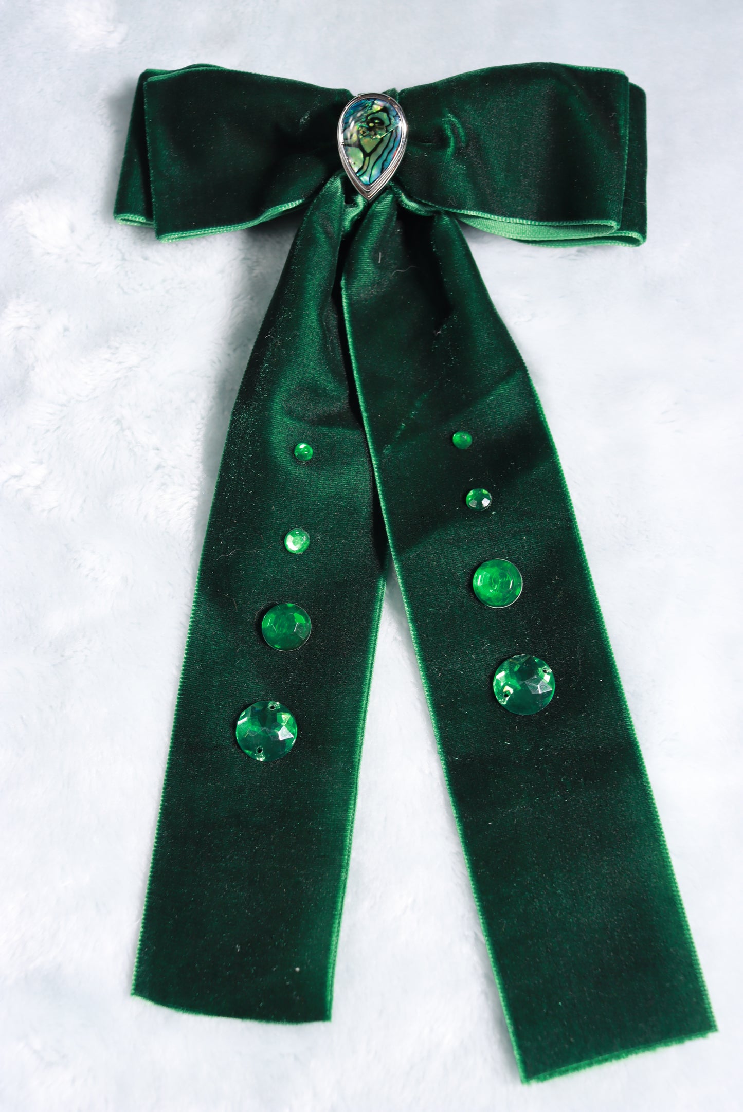 New Large Green Velvet Cabochon Western Kentucky Bow Tie