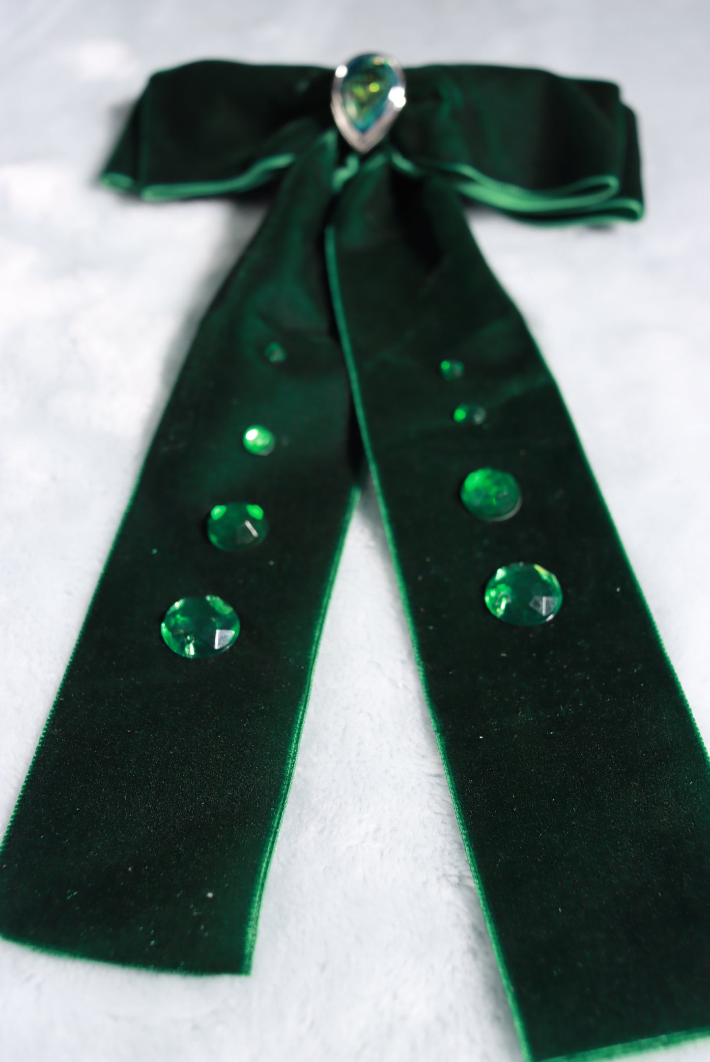 New Large Green Velvet Cabochon Western Kentucky Bow Tie
